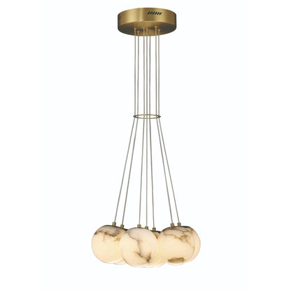 Kepler 18" Wide 3000K LED Multi Pendant with Alabaster Shades