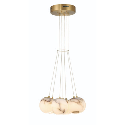 Kepler 18" Wide 3000K LED Multi Pendant with Alabaster Shades