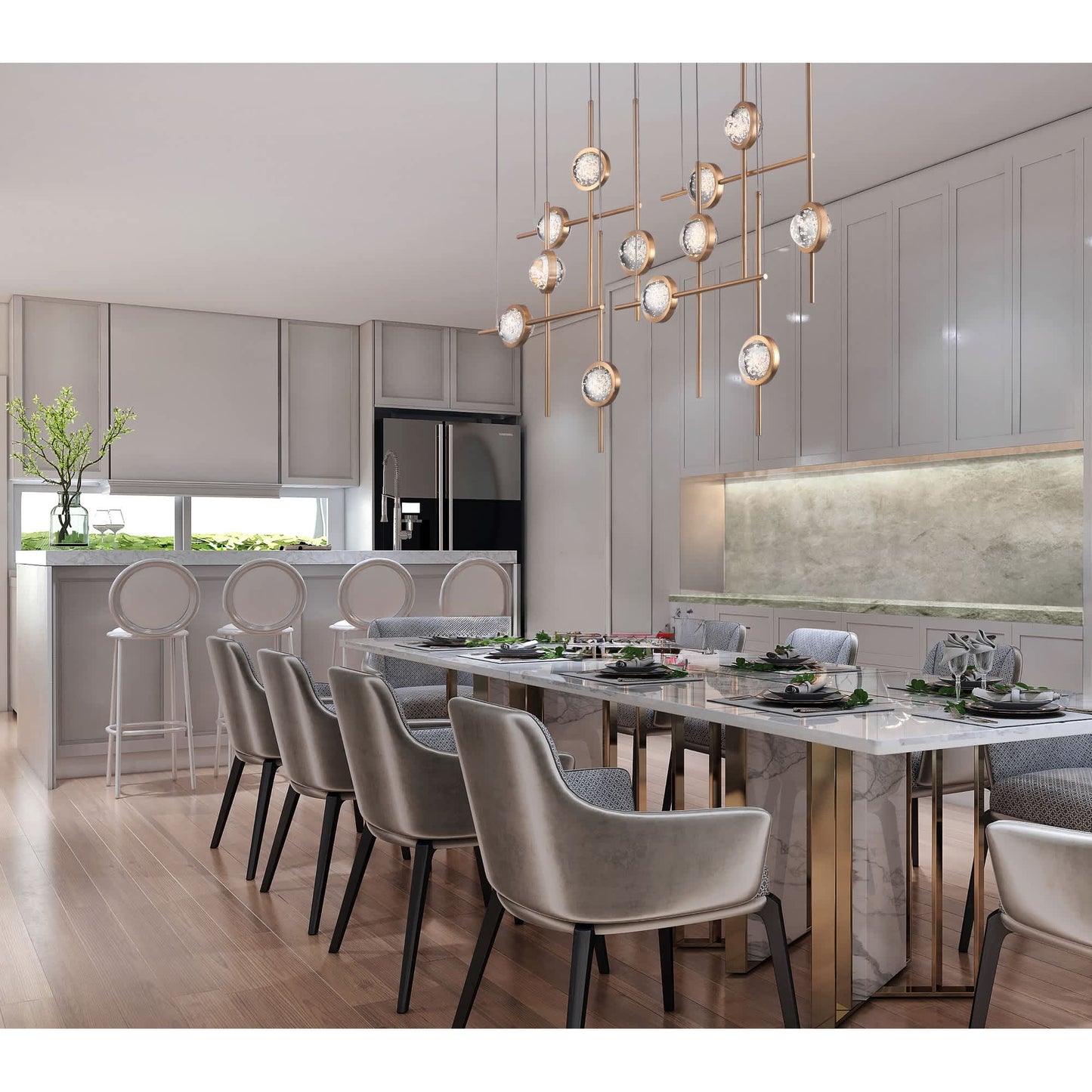 Barletta 55" Wide LED Abstract Chandelier