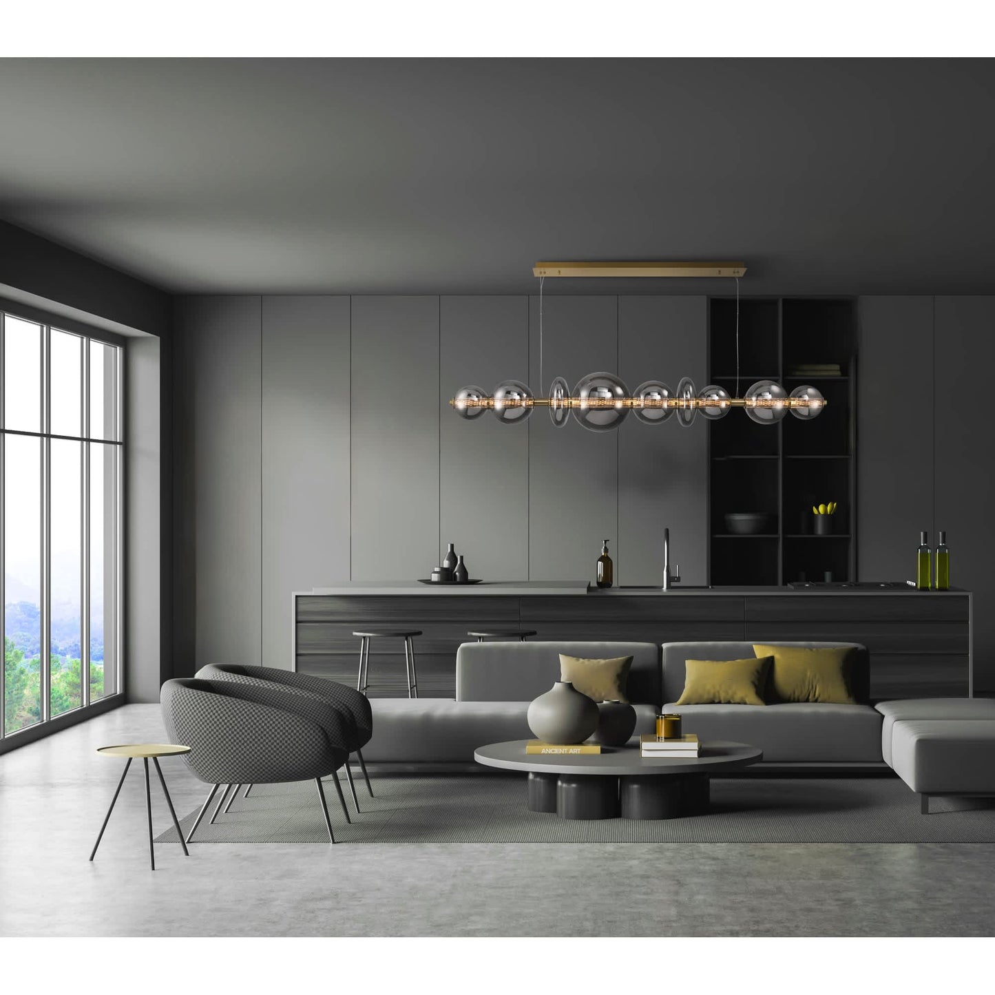 Atomo 74" Wide LED Linear Chandelier