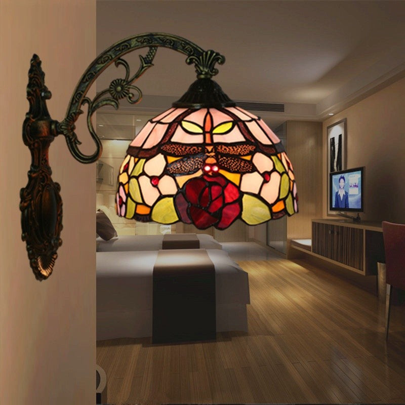 European Dragonfly Glass Wall Lamp