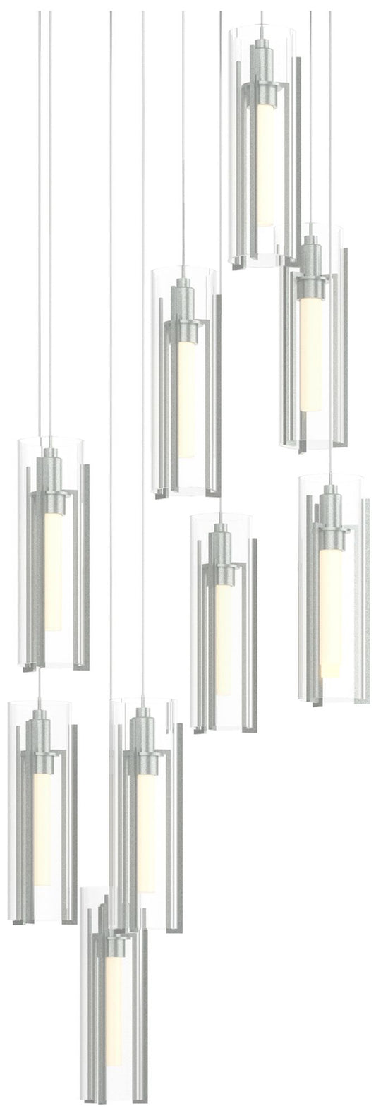 Exos 20.5"W 9-Light Round Long Pendant w/ Clear Glass Shade