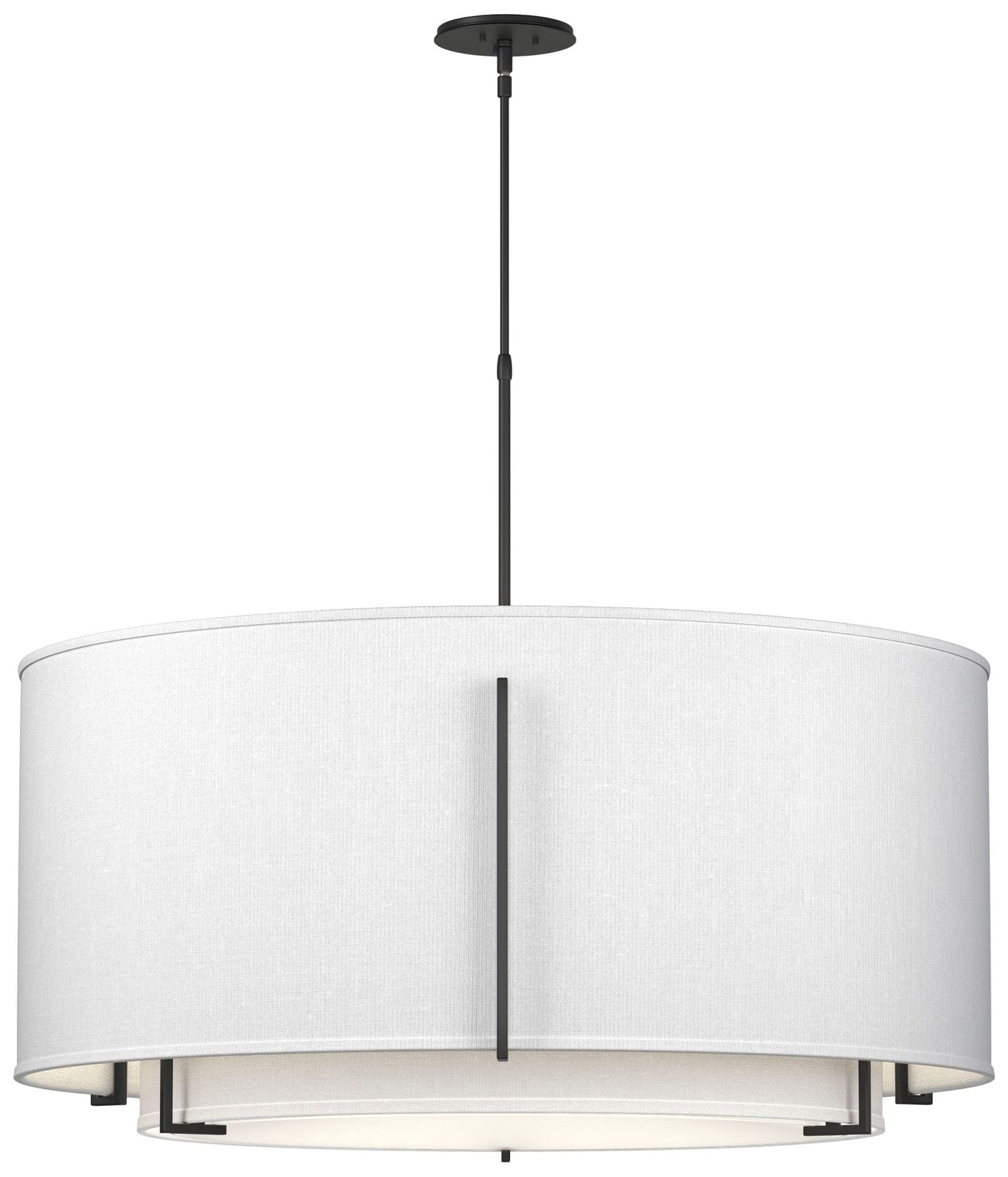 Exos 31.3"W Large Double Shade Black Pendant w/ Anna & Anna Shade