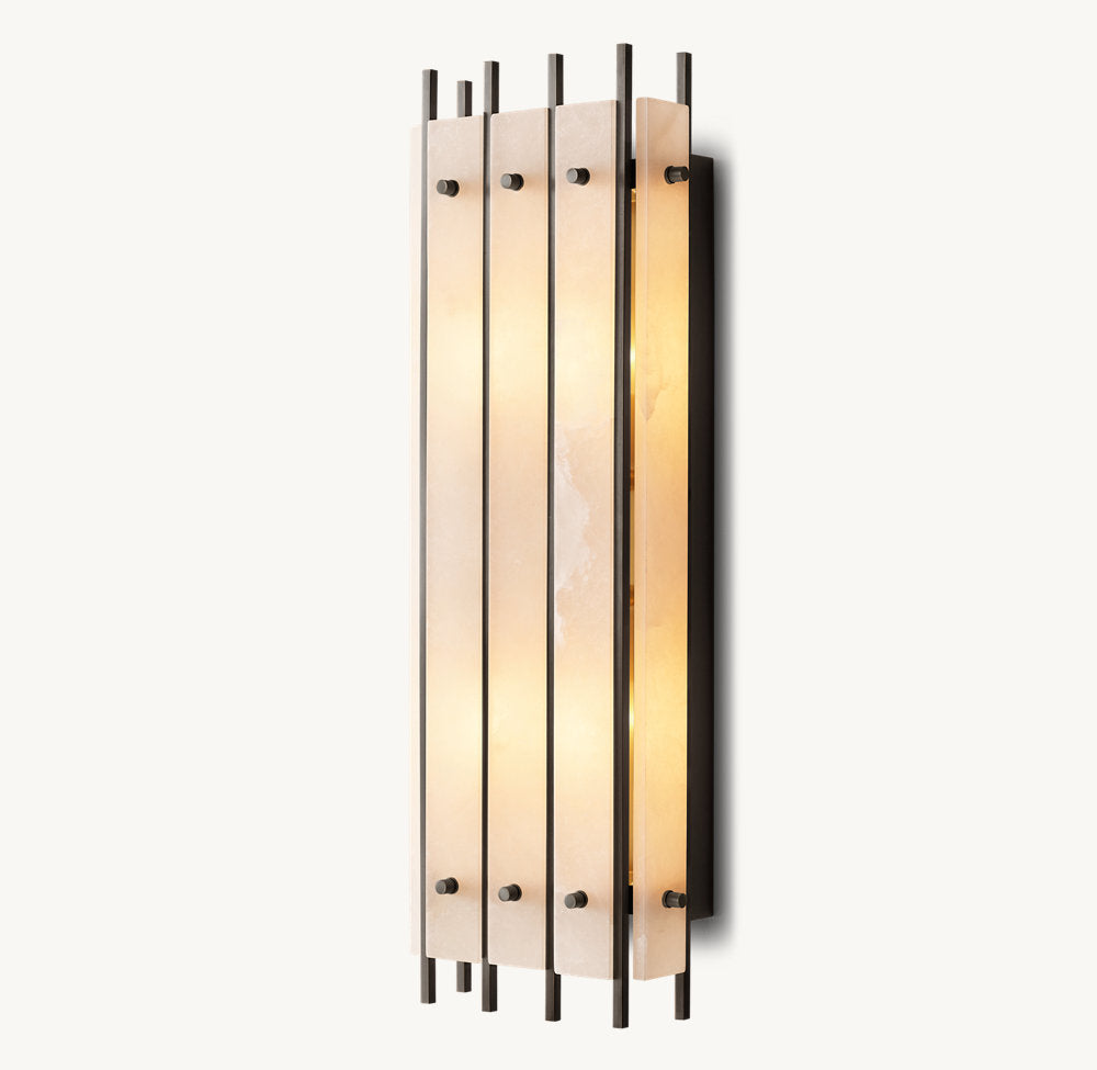 San Marcos Alabaster Grand Rectangular Wall Sconce