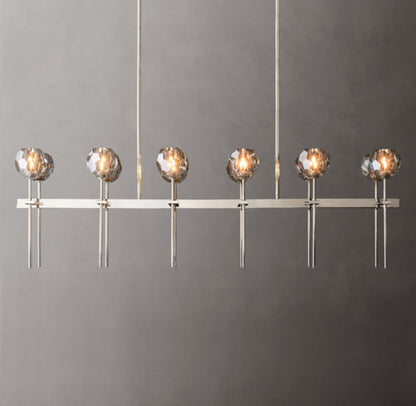Boule De Cristal Smoke Glass Double Linear Chandelier 60"