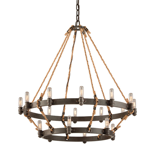 Pike Place Chandelier 18-Light LED in Heritage Bronze 32W x 38H
