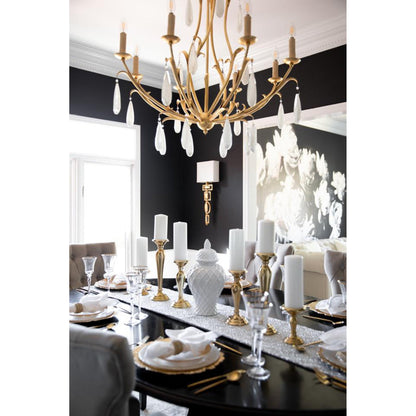 Prosecco 8-Light Chandelier in Gold Leaf 34.75L x 34.75W x 39H