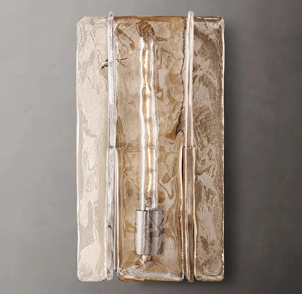 Lattice Pattern Clear Glass Wall Sconce 15"