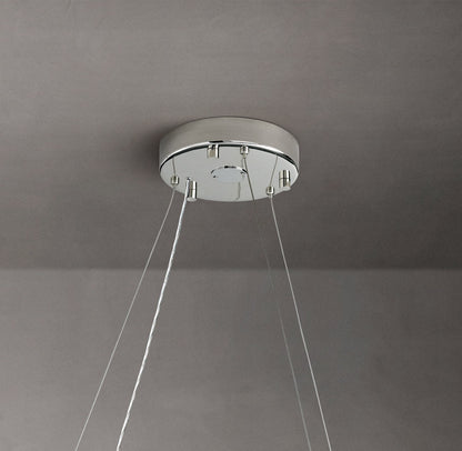 Crystal Halo Clear Round LED Chandelier 72"