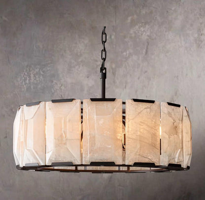 Harlowe Calcite Circular Chandelier 31"