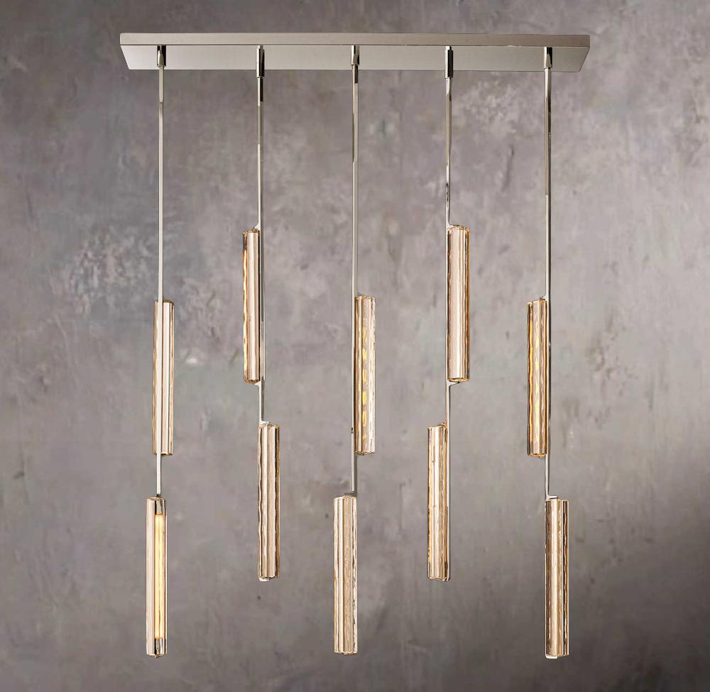 Audubona Crystal Linear Chandelier 54"