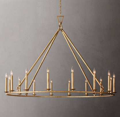 19TH C. ENGLISH OPENWORK ROUND CHANDELIER 60"