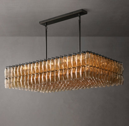 Chiara Rectangular Smoke Glass 54" Chandelier