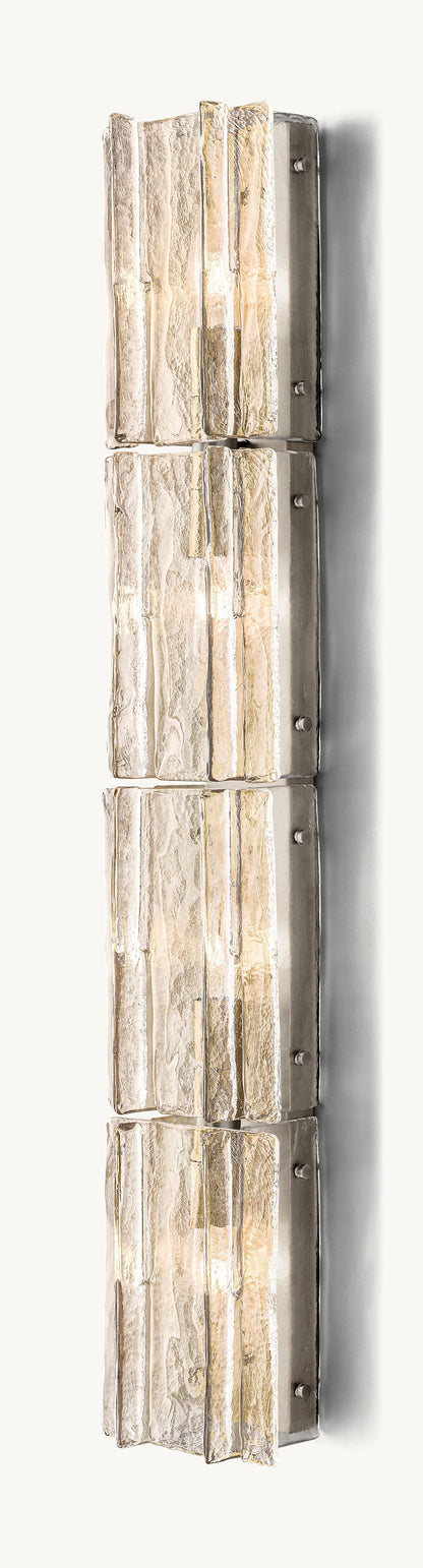 Gridded Clear Glass Grand Wall Sconce