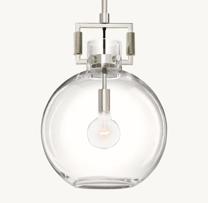 Machinist Glass Globe Pendant