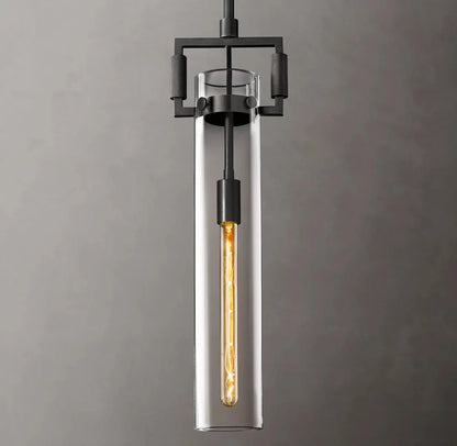 Machinists Cylindrical Glass Pendant Lamp
