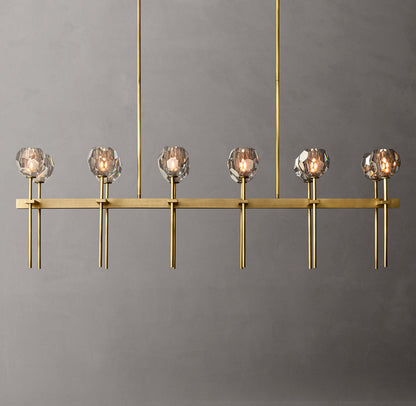 Boule De Cristal Smoke Glass Double Linear Chandelier 60"