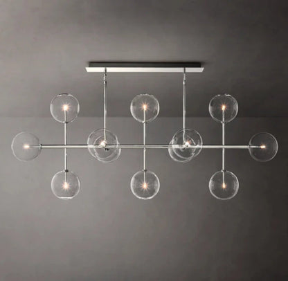 Glass Orbital Mobile Linear Chandelier
