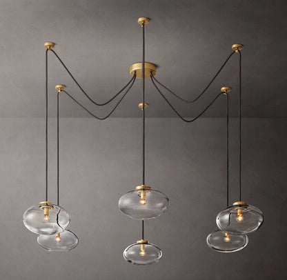 Cabrette Clear Glass Suspended Chandelier 84"