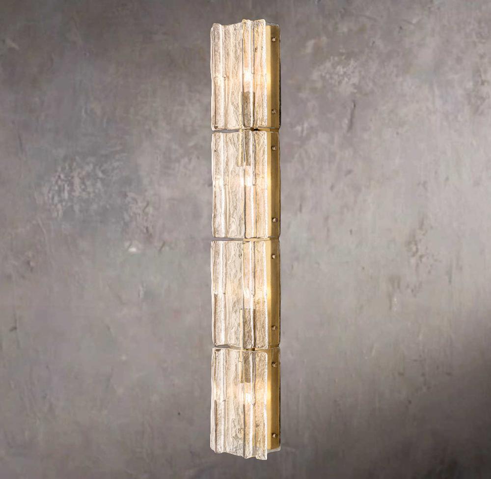 Gridded Clear Glass Grand Wall Sconce