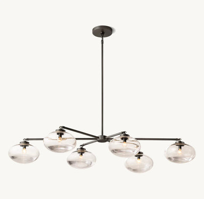 Cabrette Transparent Glass Mobile Linear Chandelier