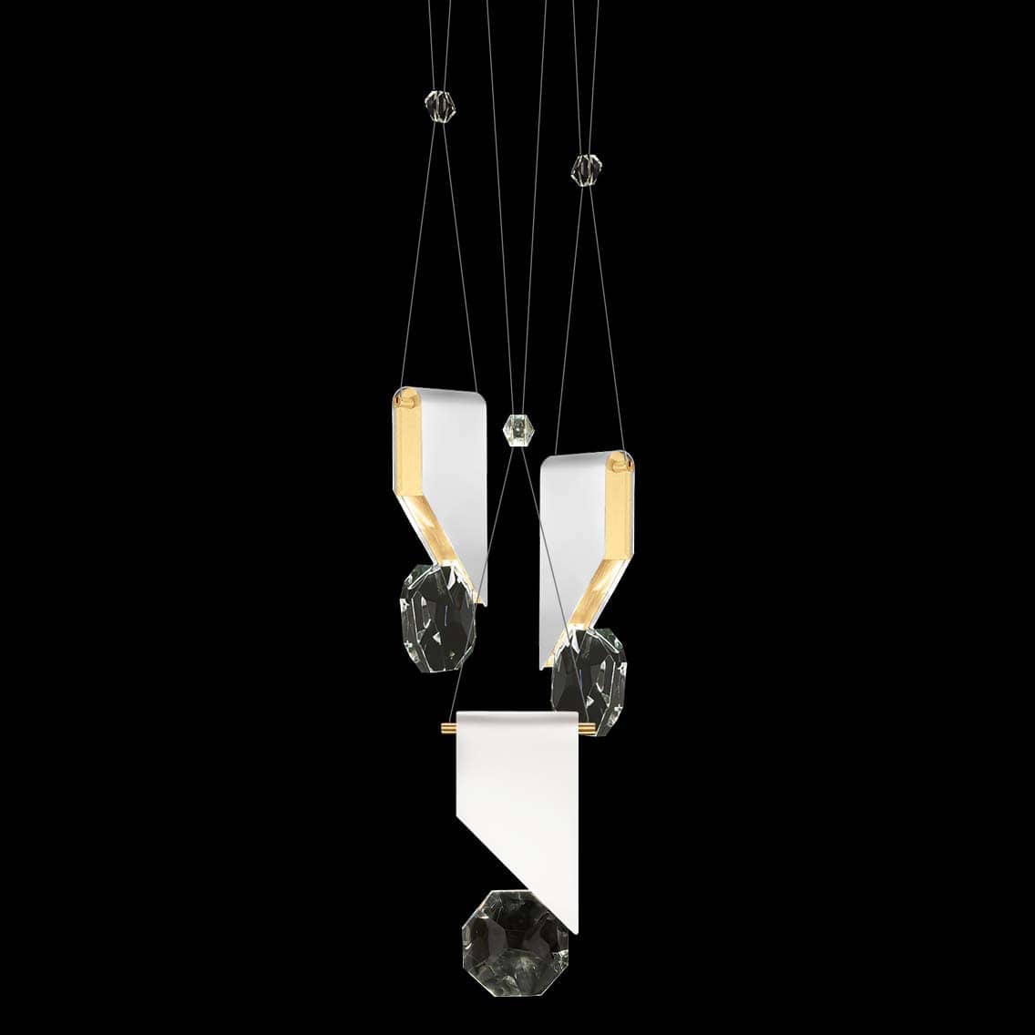 ARIA 6 Light 16" Wide Integrated LED Crystal Multi Light Pendant with Shade