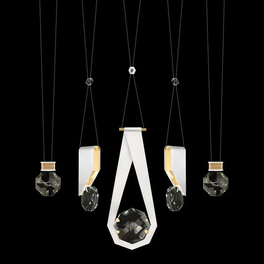 ARIA 10 Light 43" Wide LED Crystal Linear Pendant with Shades