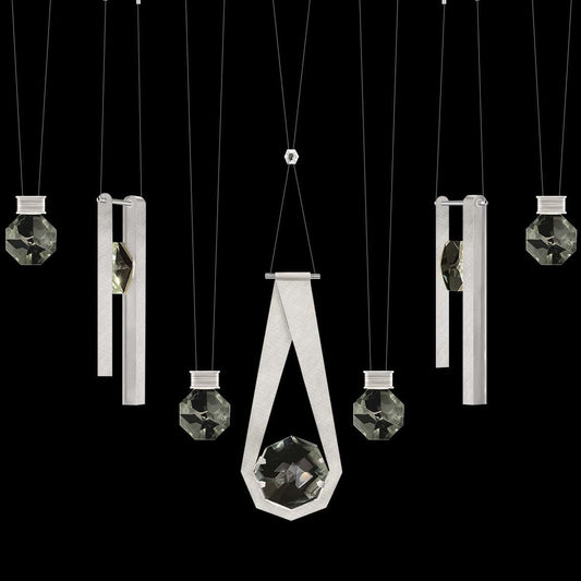 ARIA 14 Light 60" Wide LED Crystal Linear Pendant with Shades