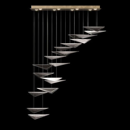 Fine Art Handcrafted Lighting Volo 8 Light 61" Wide LED Abstract Linear Pendant