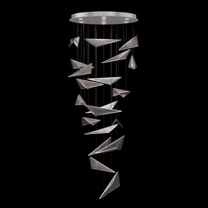 Fine Art Handcrafted Lighting Volo 8 Light 36" Wide x 52" Tall LED Abstract Multi Light Pendant
