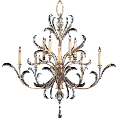 Beveled Arcs Ten-Light Two-Tier Beveled Crystal Chandelier