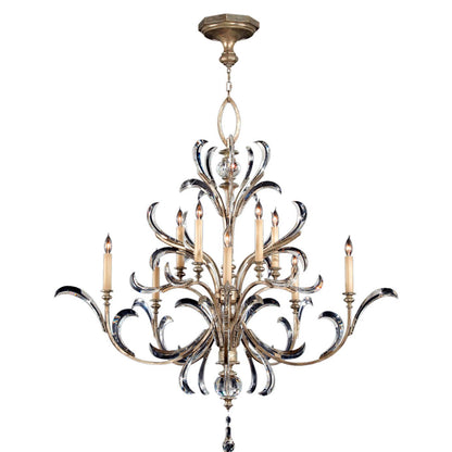 Beveled Arcs Ten-Light Two-Tier Beveled Crystal Chandelier