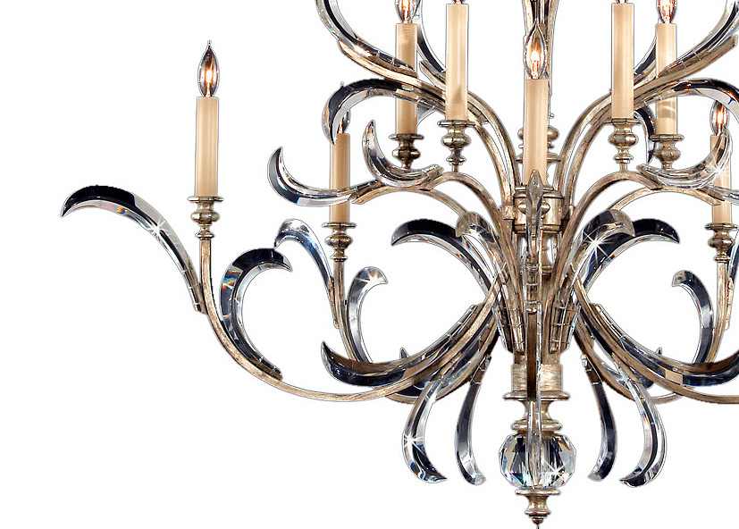 Beveled Arcs Ten-Light Two-Tier Beveled Crystal Chandelier