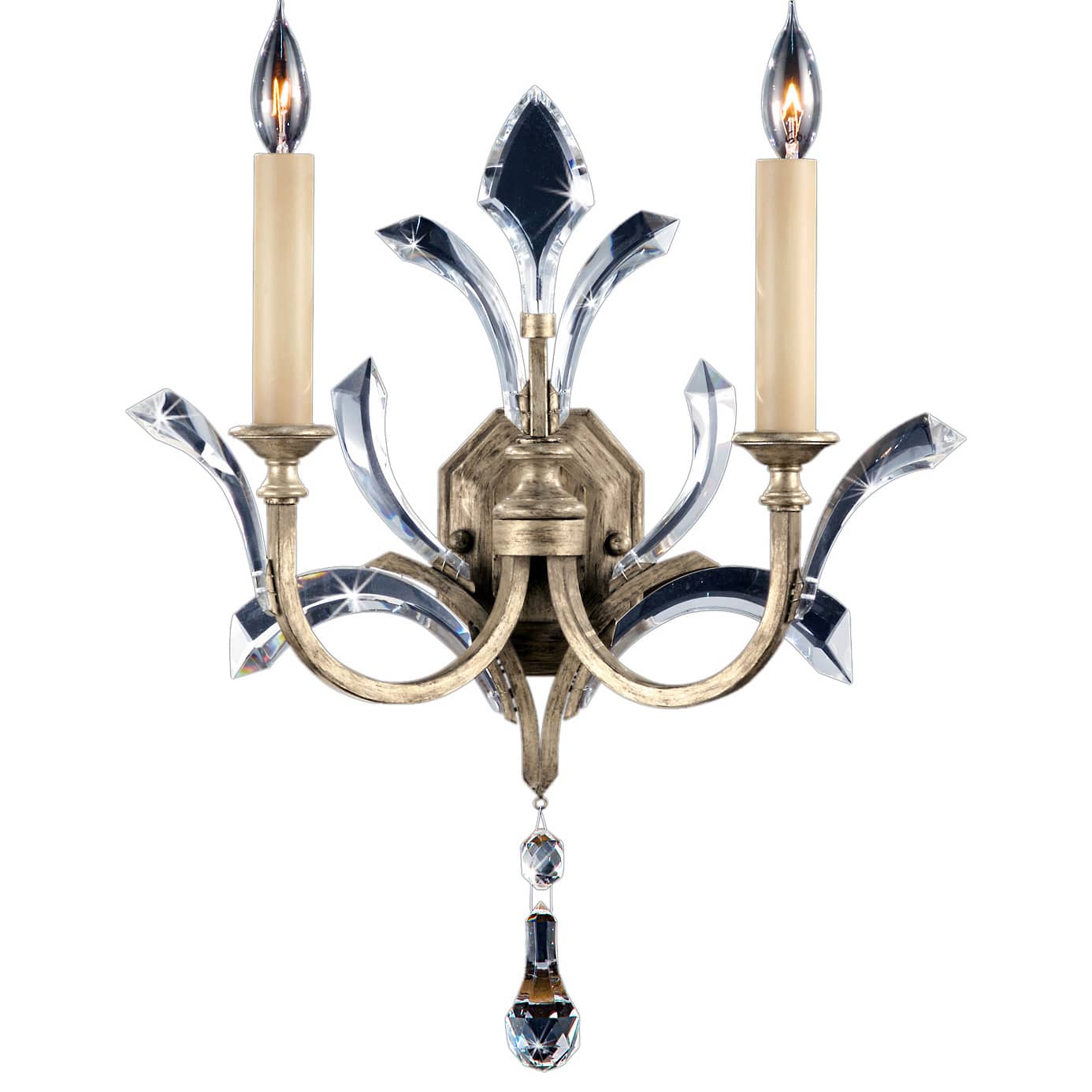 Beveled Arcs Two-Light Beveled Crystal Wall Sconce