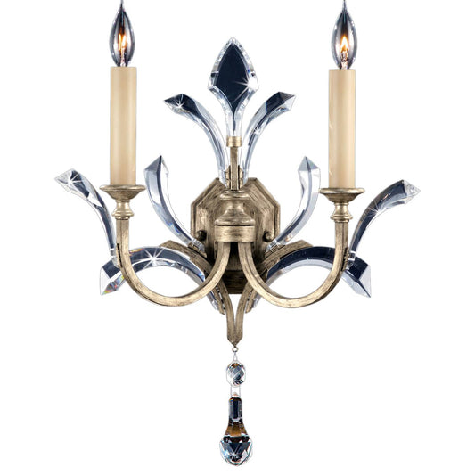 Beveled Arcs Two-Light Beveled Crystal Wall Sconce