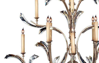 Beveled Arcs Sixteen-Light Three-Tier Beveled Crystal Chandelier