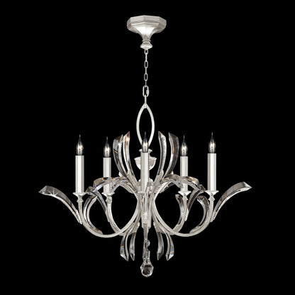 Fine Art Handcrafted Lighting Beveled Arcs 5 Light 36" Wide Crystal Chandelier
