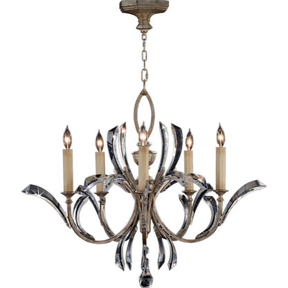 Beveled Arcs Five-Light Single-Tier Beveled Crystal Chandelier