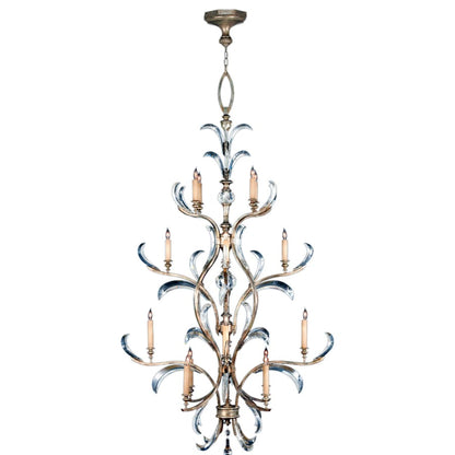 Fine Art Handcrafted Lighting Beveled Arcs Sixteen-Light Three-Tier Beveled Crystal Chandelier