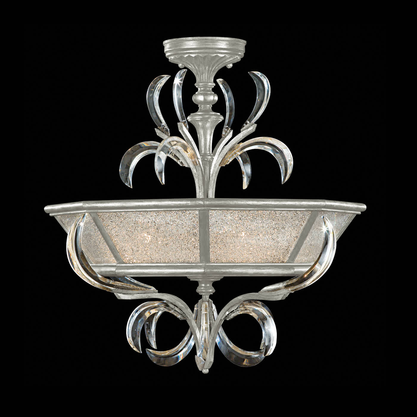 Beveled Arcs 3 Light 26" Wide Semi-Flush Ceiling Fixture