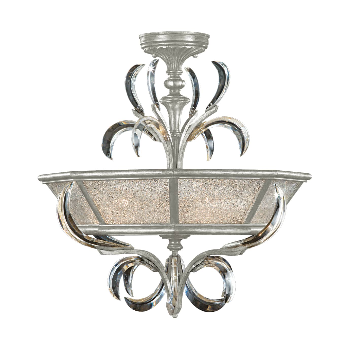 Beveled Arcs 3 Light 26" Wide Semi-Flush Ceiling Fixture