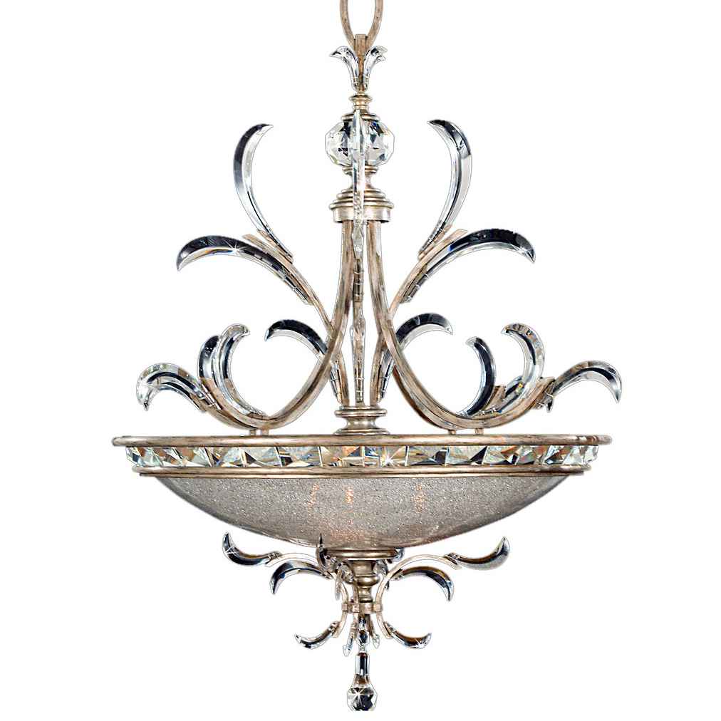 Beveled Arcs 44" Diameter Three-Light Beveled Crystal Bowl Pendant