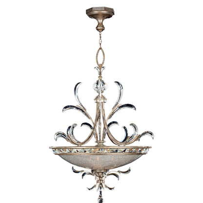 Beveled Arcs 44" Diameter Three-Light Beveled Crystal Bowl Pendant