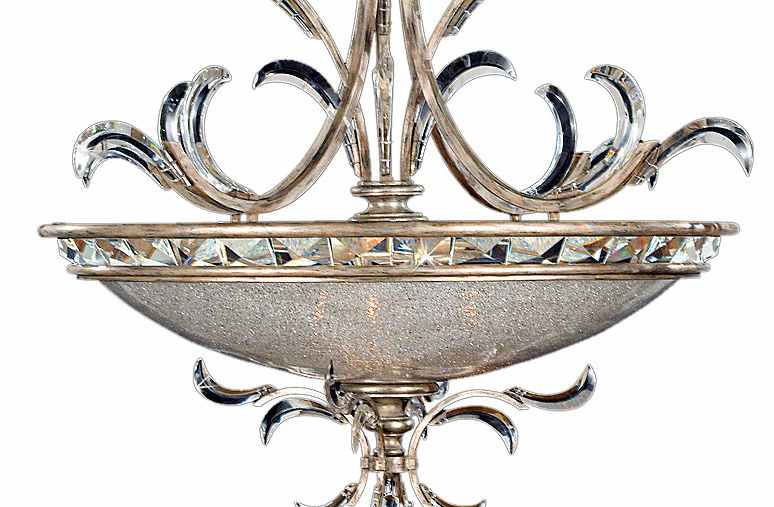 Beveled Arcs 44" Diameter Three-Light Beveled Crystal Bowl Pendant