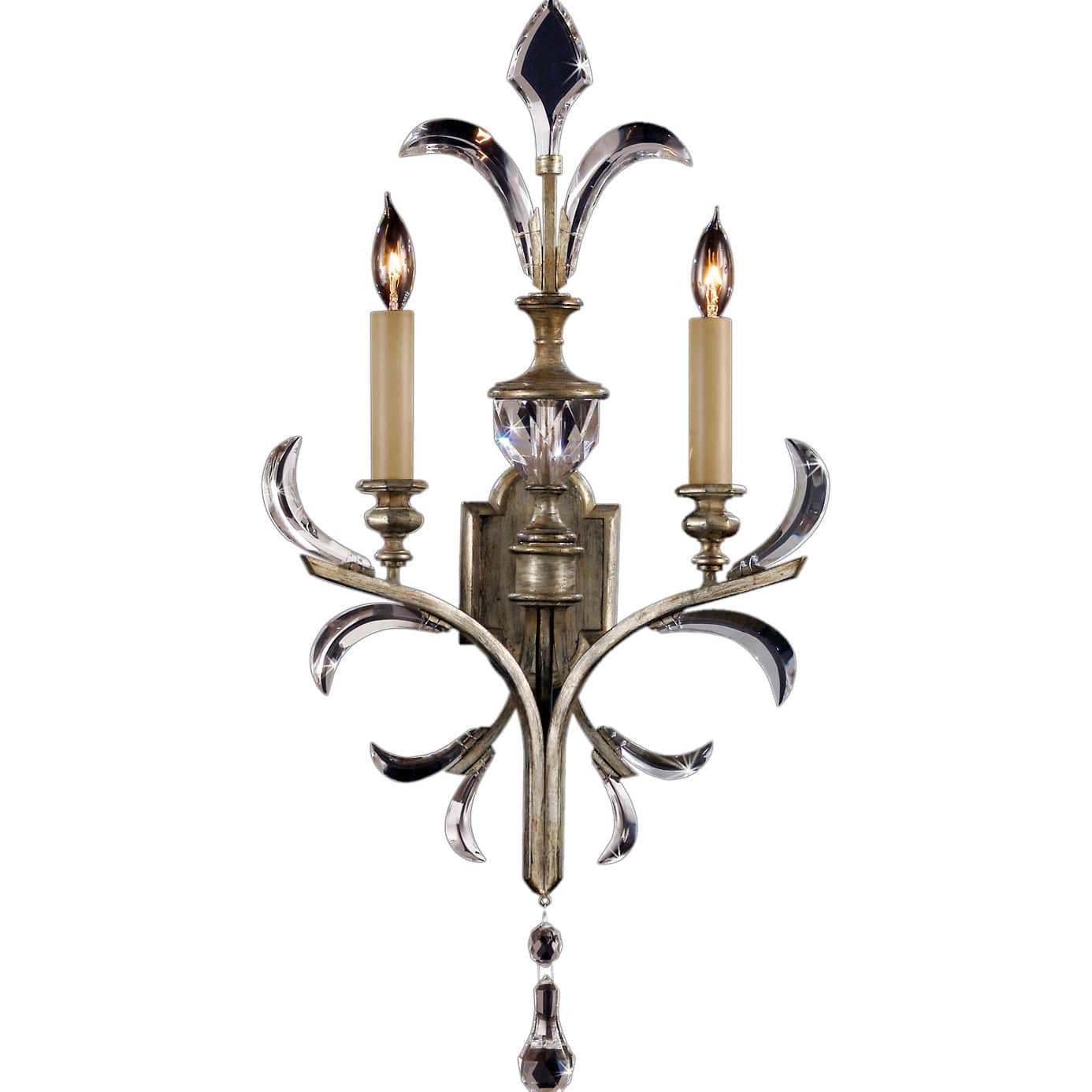 Beveled Arcs Two-Light Beveled Crystal Wall Sconce