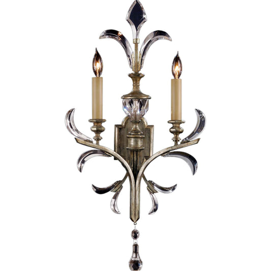 Beveled Arcs Two-Light Beveled Crystal Wall Sconce