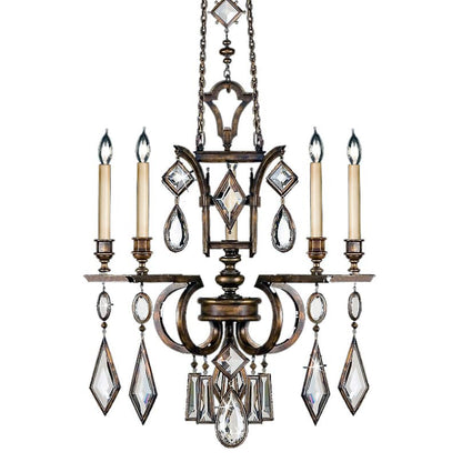 Encased Gems Five-Light Single-Tier Chandelier with Clear Crystal Accents