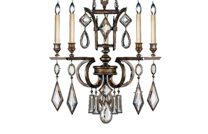 Encased Gems Five-Light Single-Tier Chandelier with Clear Crystal Accents