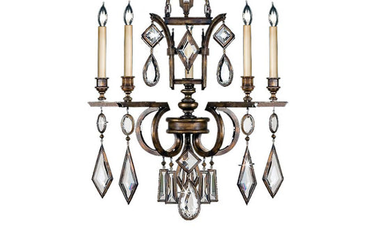 Encased Gems Five-Light Single-Tier Chandelier with Clear Crystal Accents