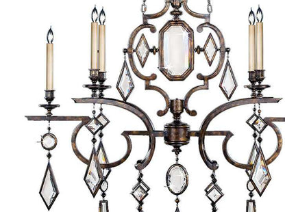 Encased Gems Six-Light 2 Tier Chandelier with Clear Crystal Accents